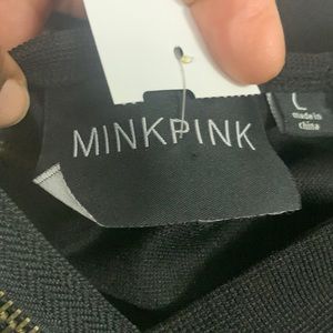 Mink Pink Dress Size L Black Cold Back Long Sleeve